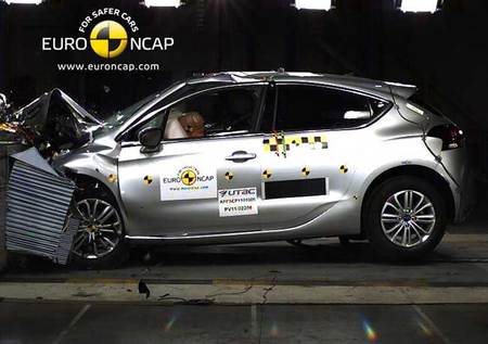 Choque frontal del Citroën DS4. EuroNCAP. ¿Su posible deformación guarda relación con la protección de los ocupantes?