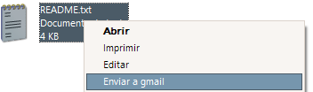 "Enviar a GMail" en el menú contextual