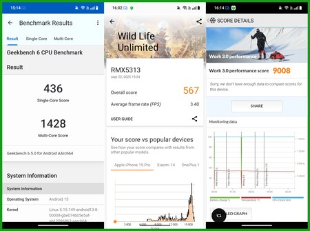 Capturas Benchmarks Note 70t