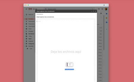 Este truco de Gmail permite enviar imágenes arrastrando y soltando, pero añadiendo como archivo en vez de como imagen