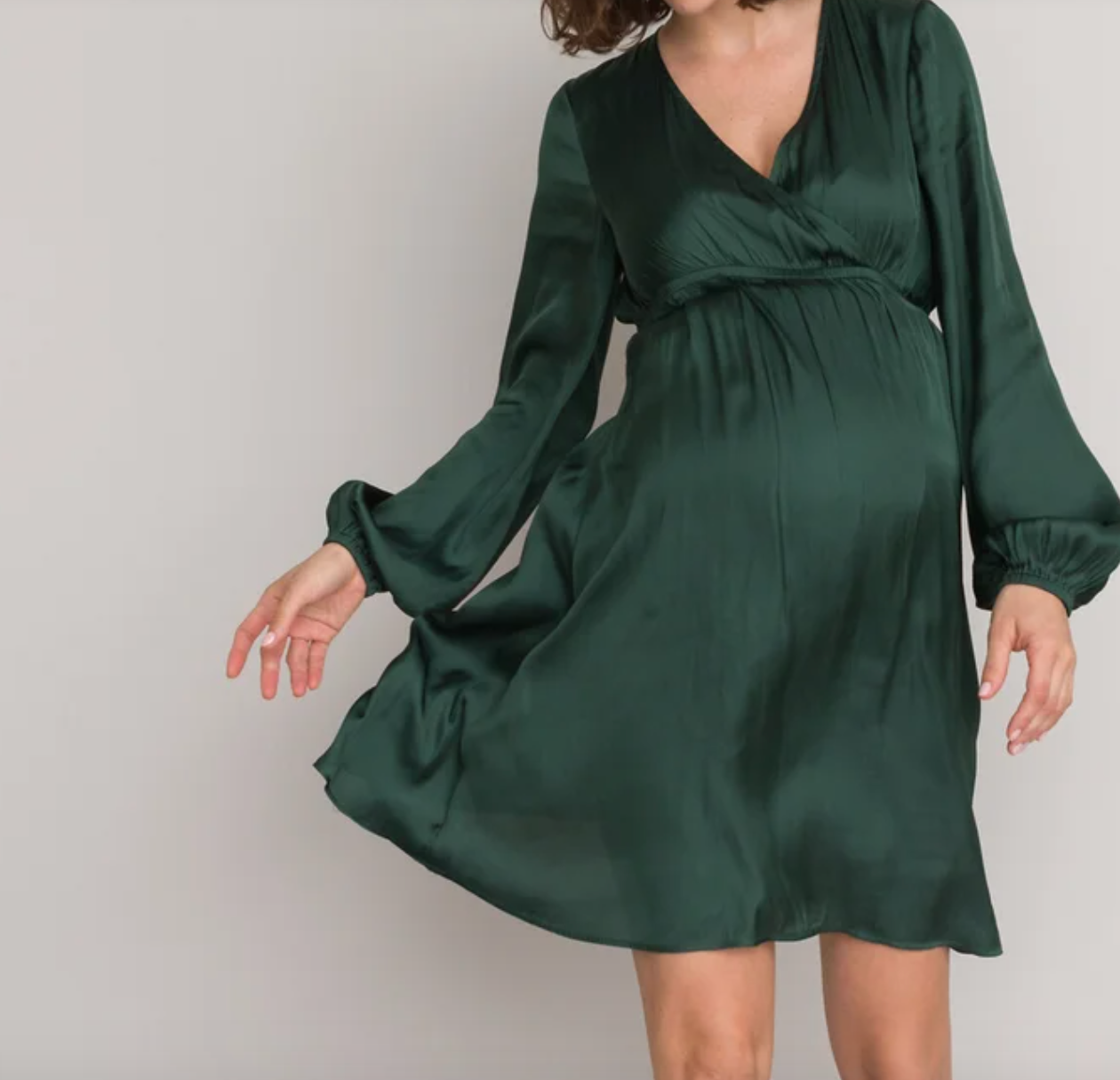 Vestido de embarazo, escote envolvente (-34% de descuento)