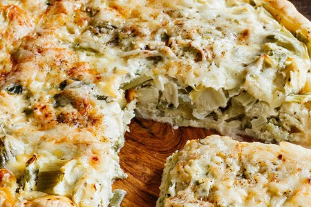 Quiche de poro. Receta vegetariana fácil