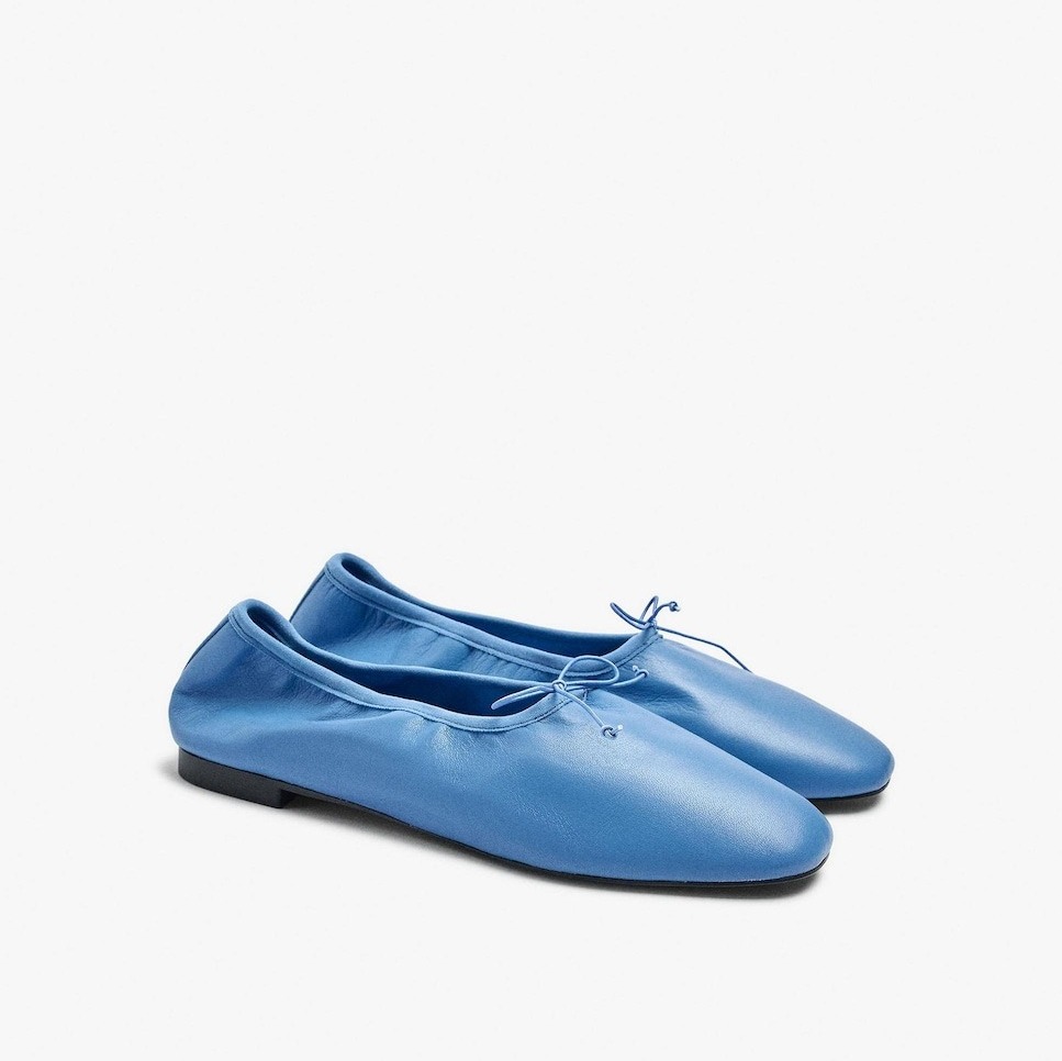 Bailarinas planas de mujer 100% piel en liso - Parfois - Azul

