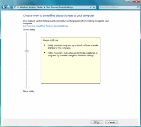 El UAC de Windows 7 será menos intrusivo