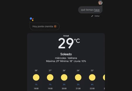 Google Assistant Tiempo