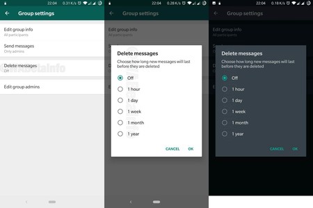 Borrado de mensajes de WhatsApp