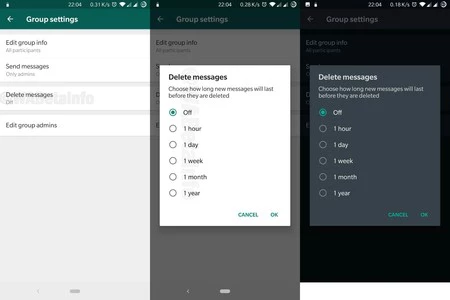 WhatsApp 上で自己破壊されるメッセージ。 WaBetaInfoからの画像