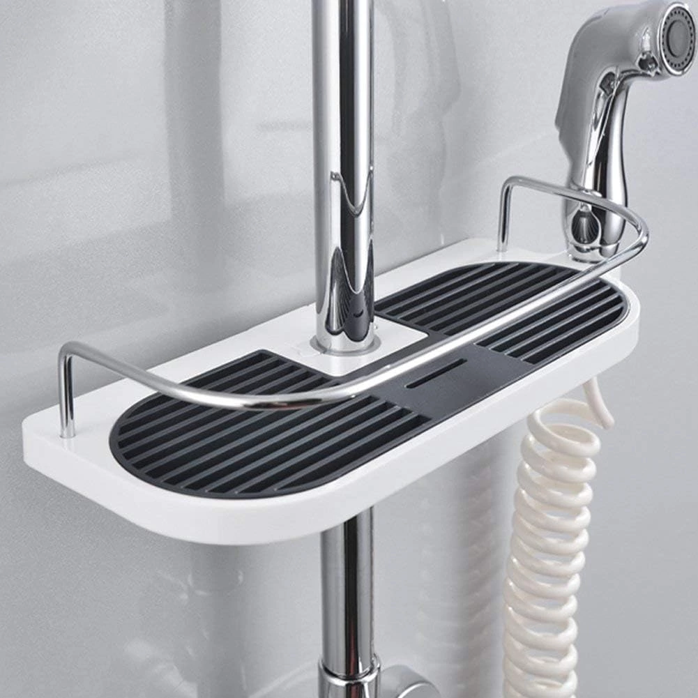 LATERN Estante De Baño Para Riel De Ducha, Soporte Organizador De Estante De Ducha De Baño De Aluminio Para Acondicionador De Champú Con Jabón (19 Mm -25 Mm)
