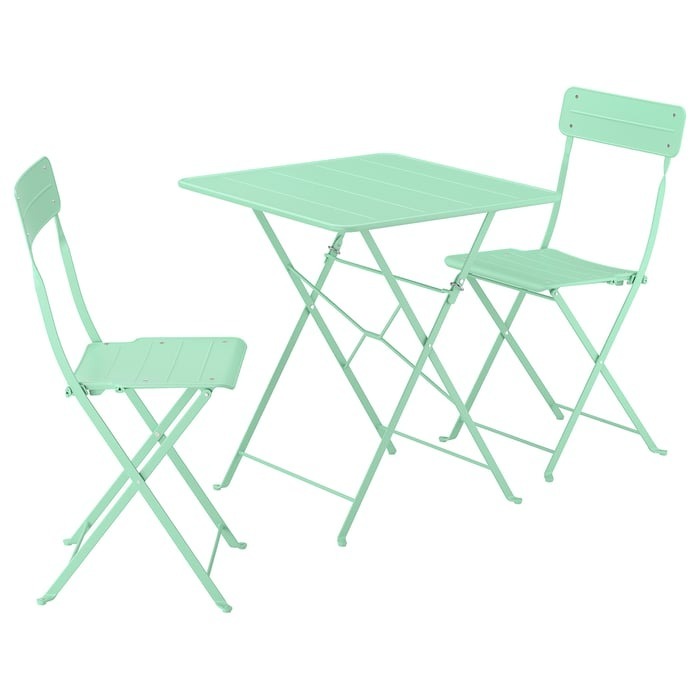 SUNDSÖ
Mesa con 2 sillas plegables, exterior verde claro/verde claro