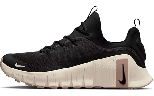 NIKE Free Metcon 6, Sneaker Hombre, Black/Coconut Milk-Gum Light Brown, 45 EU