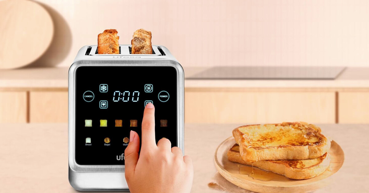Tostapane Digitale Ufesa One Touch Duo Plus - 1400W, 2 Fessure Larghe, 6 Livelli Tostatura, Funzioni Pane, Bagel, Scongelamento, Con Vassoio Raccoglibriciole