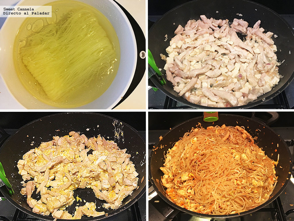 Pad Thai de pollo y tofu