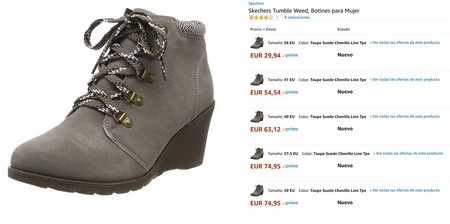 Chollos en tallas sueltas de botas y zapatos Levi's, Caterpillar o Skechers  por menos de 30 euros en Amazon