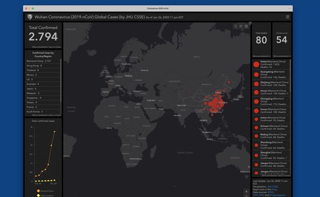 Este mapa interactivo muestra todos los casos confirmados de coronavirus de Wuhan