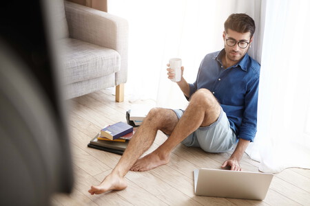 Indoor Shot Male Nerd Student Spend All Time Studying