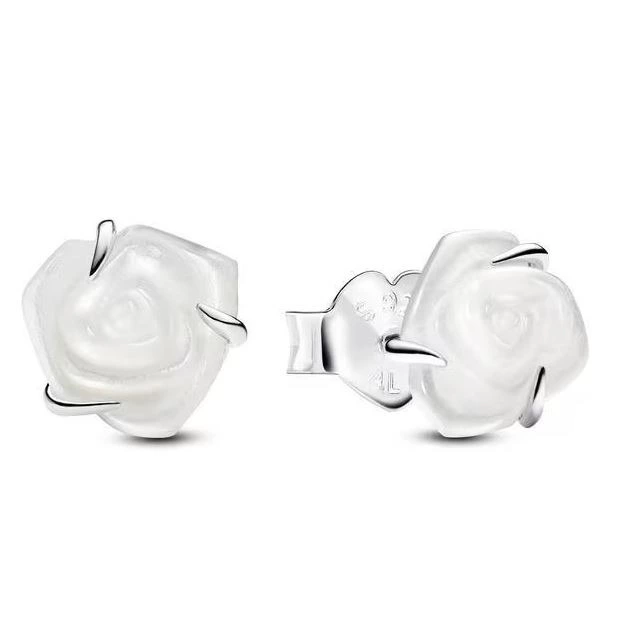 Pendientes Pandora Moments de plata color blanco