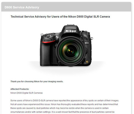 Nikon España ya ofrece cambiar el obturador de la Nikon D600 de forma gratuita