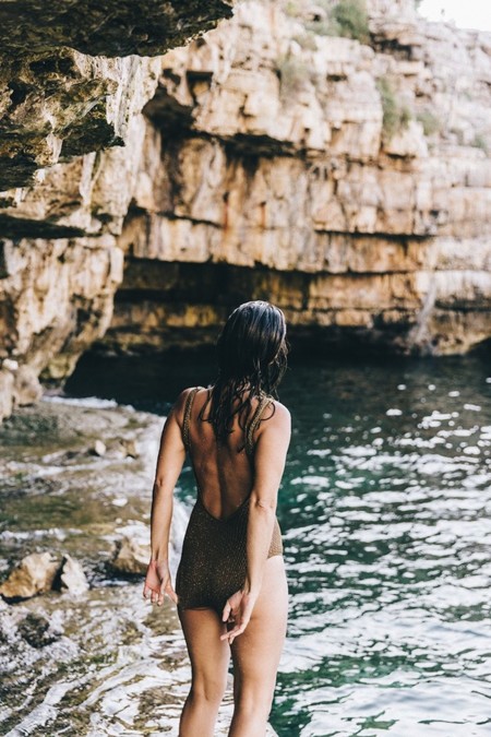 Polignano A Mare Cala Porto Maje Swimsuit Ray Ban Floral Headbanda Claires Bracelet Swimwear Italy Road Trip 3 790x1185