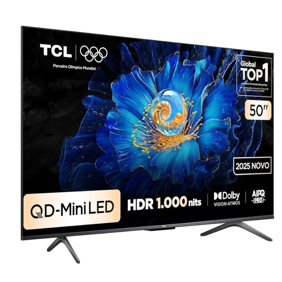 Smart TV TCL 50 Polegadas QLED Mini LED 4K C6KS WiFi Bluetooth Google TV HDR10+ Dolby Atmos 50C6KS
