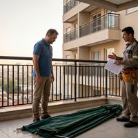 Ele comprou um toldo para a varanda do apartamento e descobriu na hora de instalar que a convenção do prédio proibia a cor 