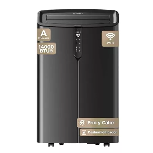 EVVO Clima P14 Silent WIFI - Aire Acondicionado Portátil 14000 BTU con Bomba de Calor