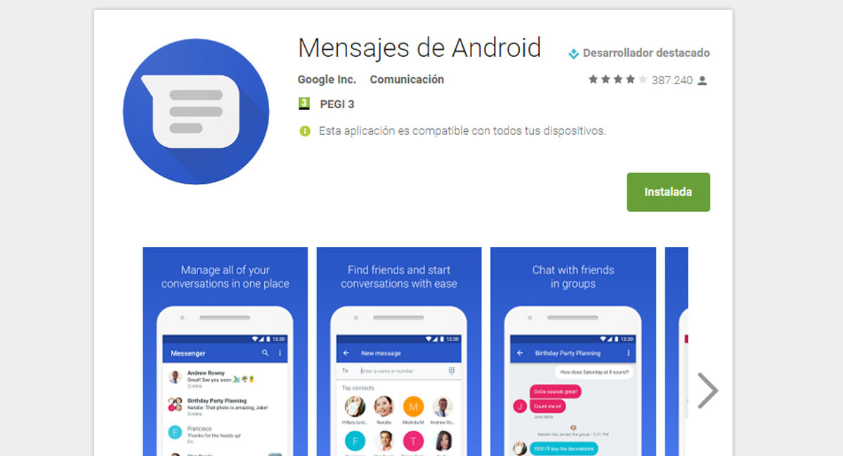 Google Messenger es ahora Android Messages porque hay demasiados