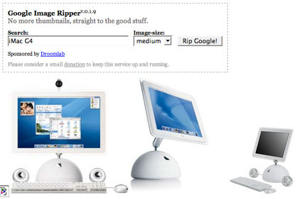 Google Image Ripper, directo al tamaño original de imagen
