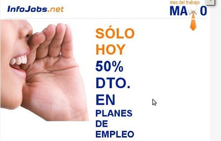 Infojobs pone hoy sus servicios al 50%
