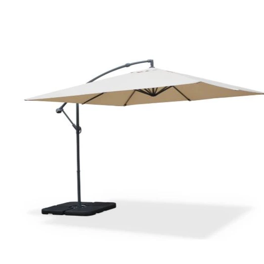 Parasol cuadrado excéntrico, 3x3m Beige - 300x295x250 cm
