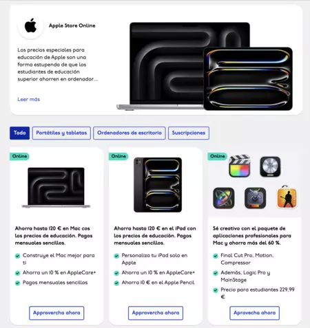 Unidays での Apple の教育割引の一部