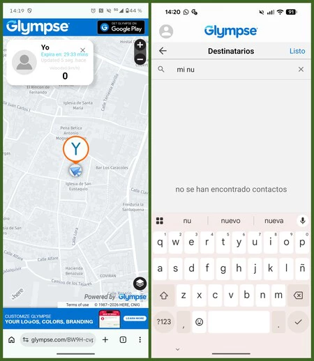 Glympse Capturas