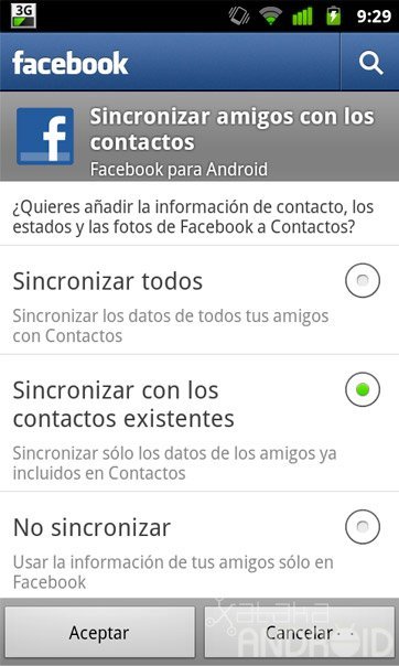 Contactos en Facebook