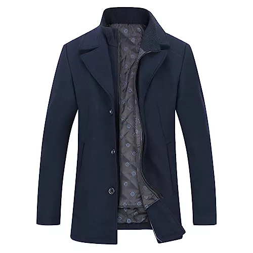 YOUTHUP Abrigo de Invierno con Chaleco para Hombre Desmontable Abrigos de Lana Grueso y Cálido