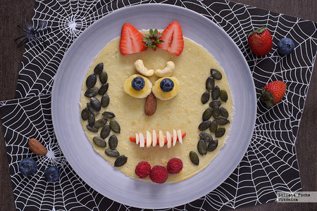 Crêpes monstruosos para Halloween. Receta saludable