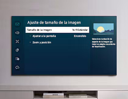 Ajustar formato de imagen en televisor Samsung
