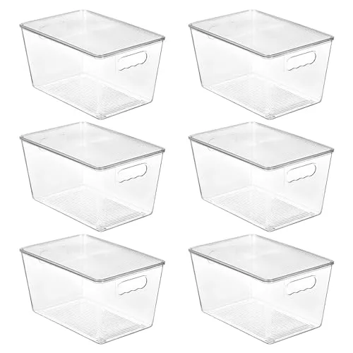 Vtopmart Juego de 6 Cajas Almacenamiento con Tapa Transparentes
