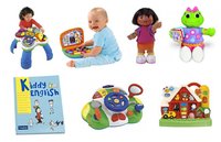 Siete juguetes en castellano e inglés para bebés y niños