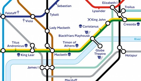 El metro de Londres celebra el año Shakespeare con una edición especial de su mapa