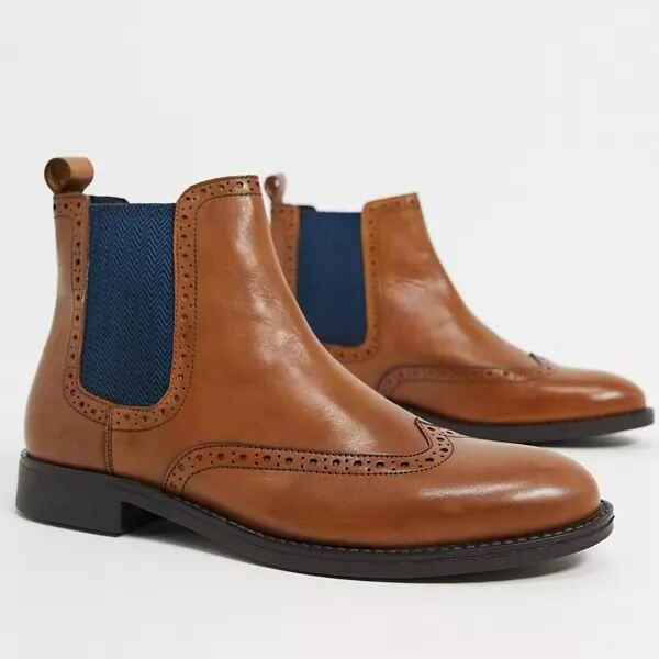 Botines Chelsea en cuero tostado charing cross de Dune