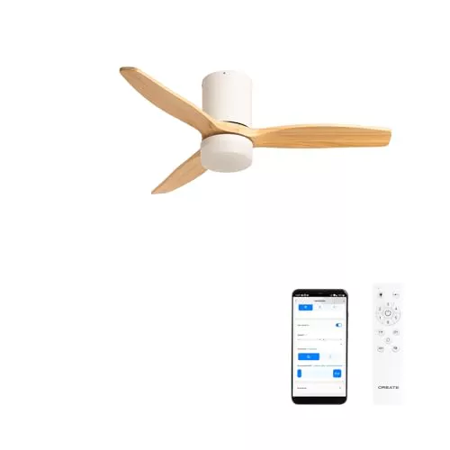 CREATE/WINDCALM S/Ventilador de techo ABS con luz blanco aspas efecto madera