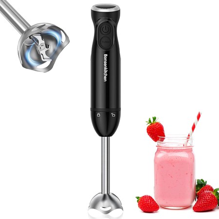 Bonsenkitchen Batidora de Mano, Acero Inoxidable de 1000 W