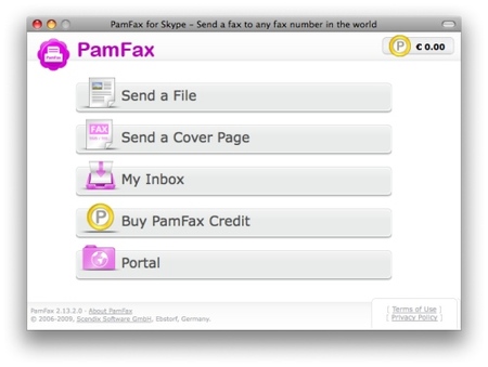PamFax, enviar y recibir faxes a través de Skype