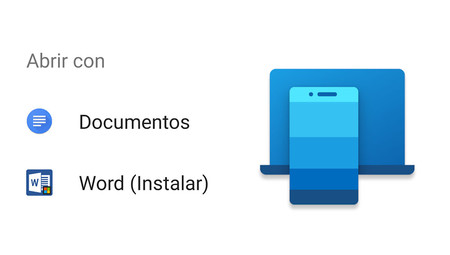 Microsoft está promocionando sus aplicaciones en los menús 'Abrir con' y 'Compartir' de Android