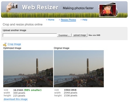 Web Resizer, optimizando nuestras imágenes para su publicación en la web