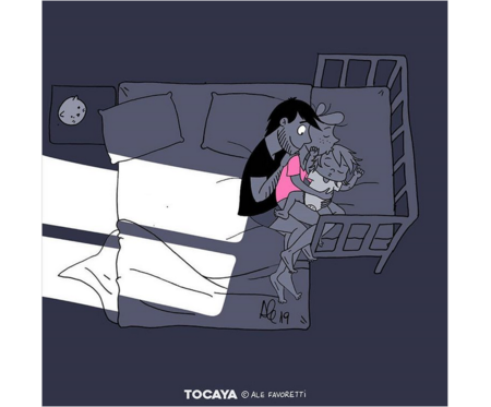 13 geniales ilustraciones sobre el colecho con las que te sentirás identificado