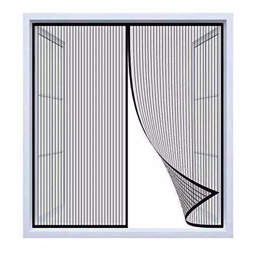 Mosquitera Ventana Magnetica, Mosquitera Para La Ventana, Cortina de Ventana para Prevenir Mosquitos y Insectos, Se cierra automáticamente es fácil de instalar - Negro 60cm(Ancho) x 100cm(Alto)