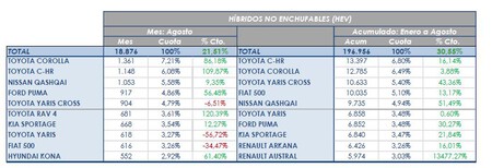 Cuadro 10 Hevs Mas Vendidos