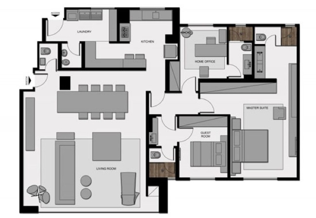 Puertas abiertas: en azul y verde un apartamento en Brasil