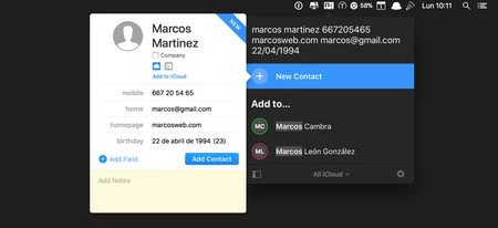 新しい連絡先の作成は、データの入力を開始するのと同じくらい簡単で、自動的に分類されます。