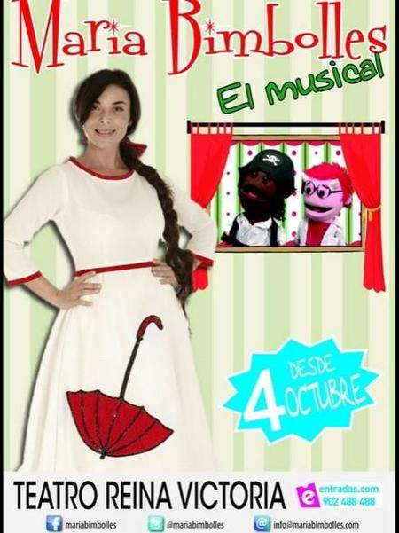 El próximo 4 de octubre se presenta el espectáculo “María Bimbolles, El Musical” en el Teatro Reina Victoria de Madrid